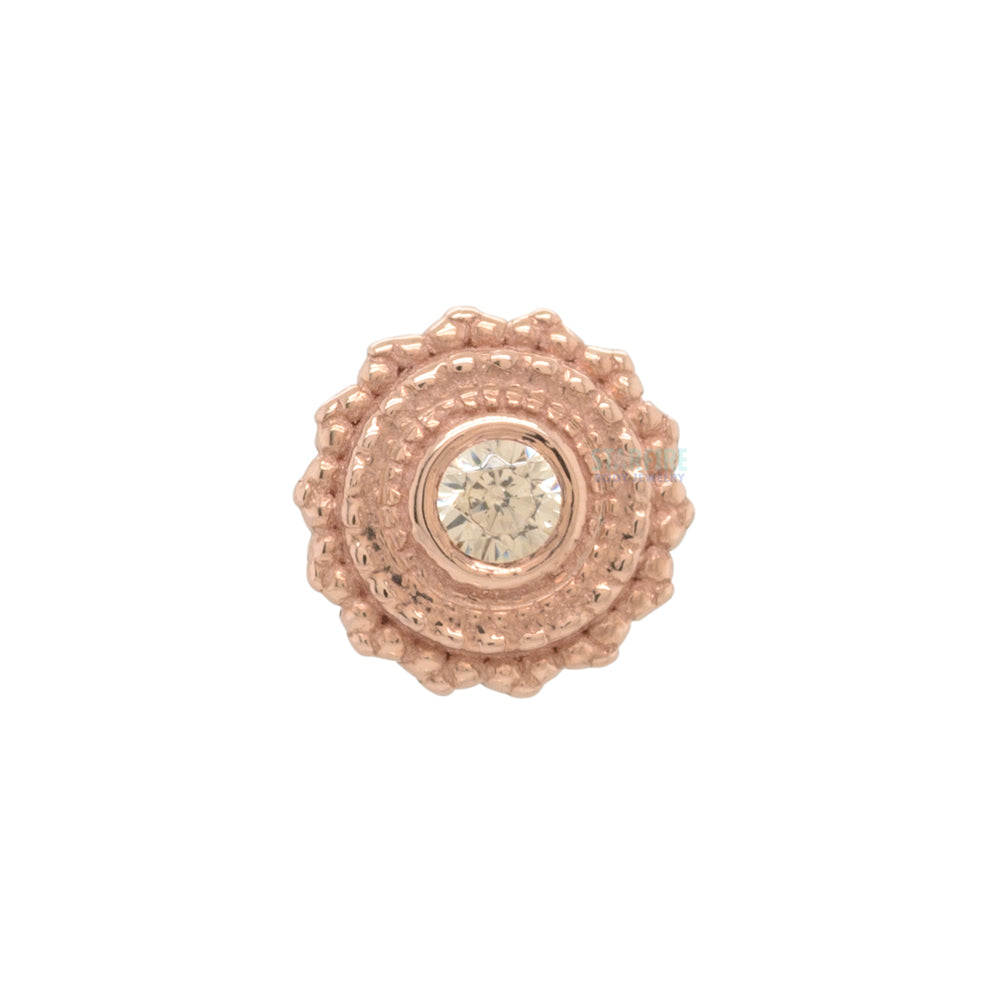 threadless: Round Afghan Pin in Gold with Champagne CZ