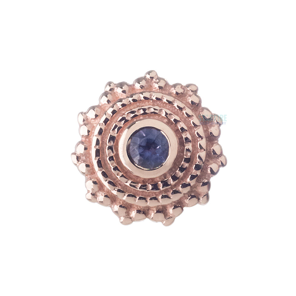 threadless: Round Afghan Pin in Gold with Iolite