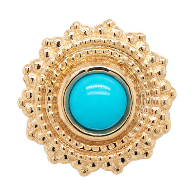 threadless: Round Afghan Pin in Gold with Turquoise