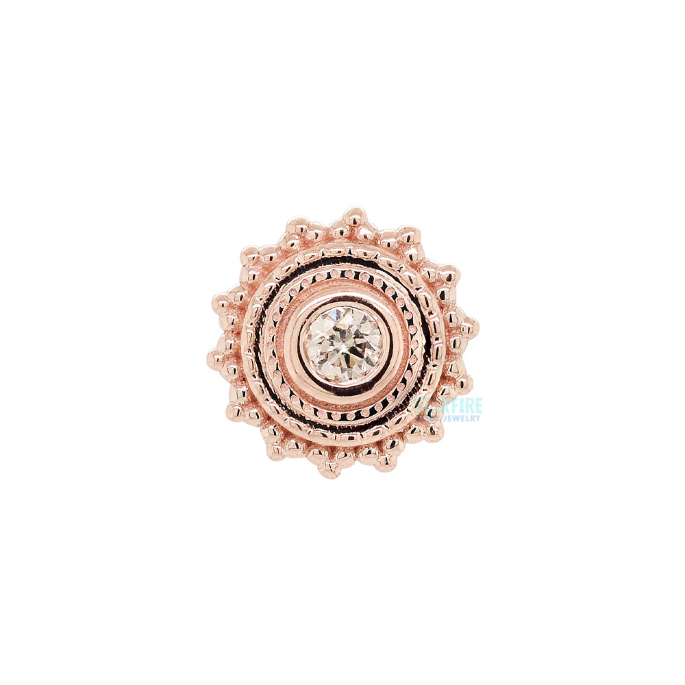 Round Afghan Threaded End in Gold with Champagne DIAMOND