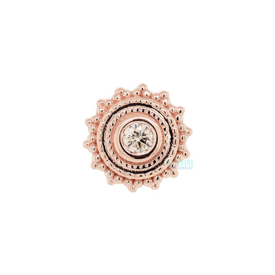 Round Afghan Threaded End in Gold with Champagne DIAMOND