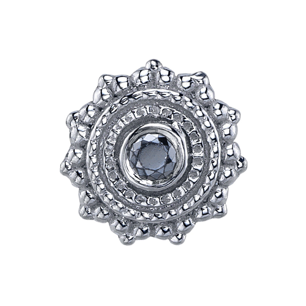 Round Afghan Threaded End in Gold with Chrome CZ