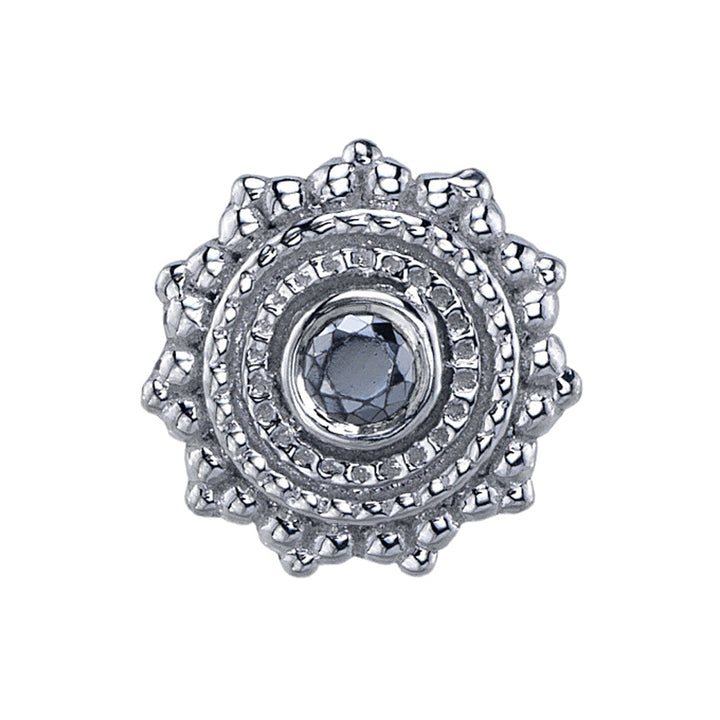 Round Afghan Threaded End in Gold with Chrome CZ