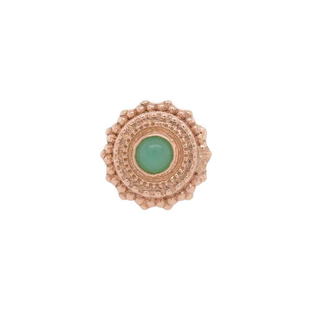 Round Afghan Threaded End in Gold with Chrysoprase