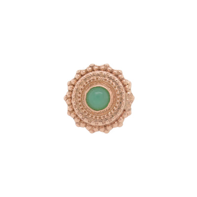 Round Afghan Threaded End in Gold with Chrysoprase