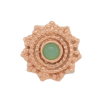 Round Afghan Threaded End in Gold with Chrysoprase