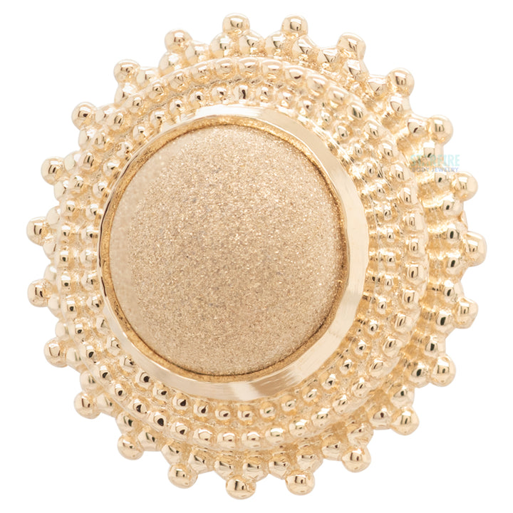 Round Afghan Threaded End in Gold & Platinum with Sandblasted Gold Bead