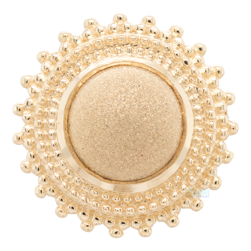Round Afghan Threaded End in Gold & Platinum with Sandblasted Gold Bead