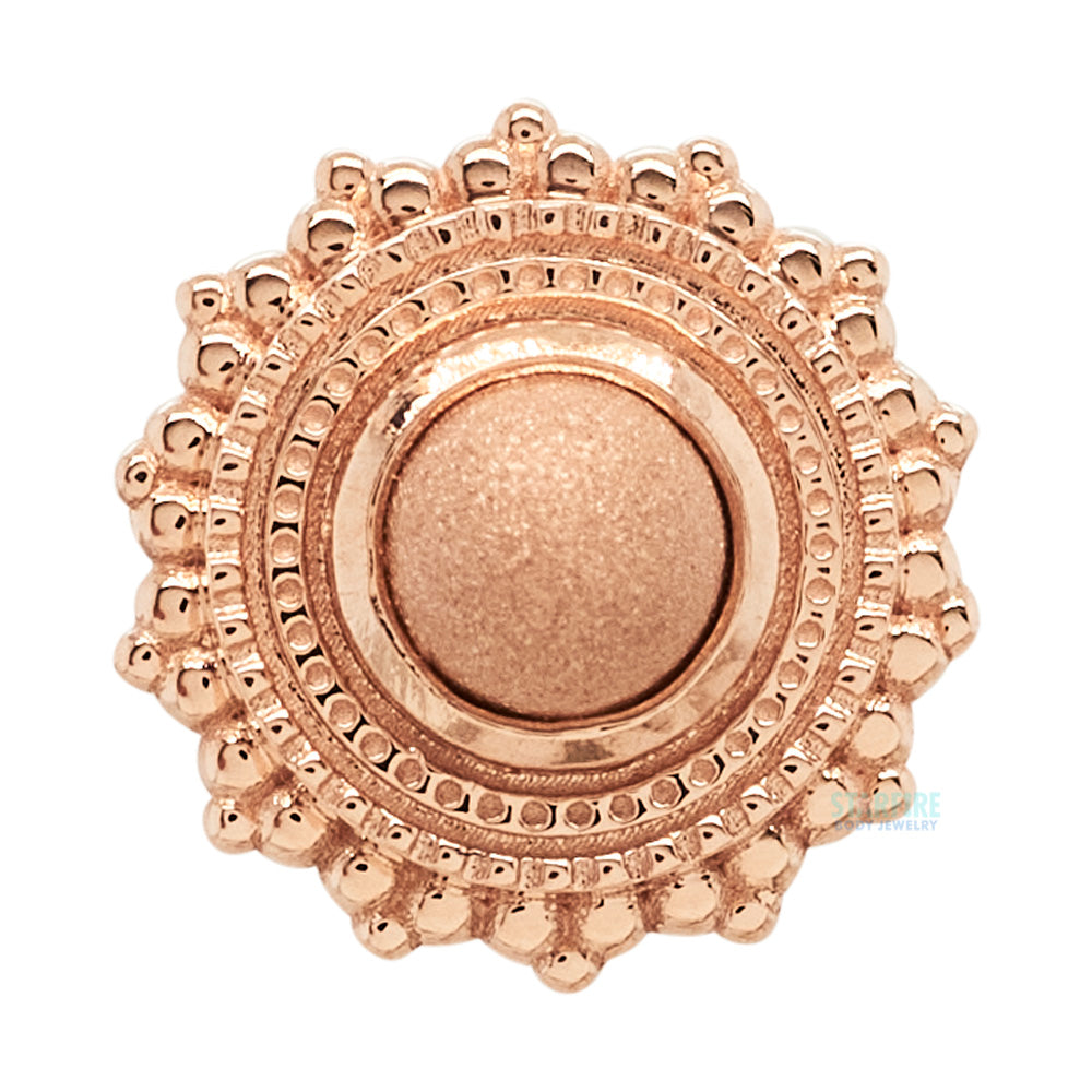 Round Afghan Threaded End in Gold with Sandblasted Gold Bead