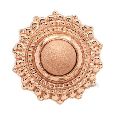Round Afghan Threaded End in Gold with Sandblasted Gold Bead