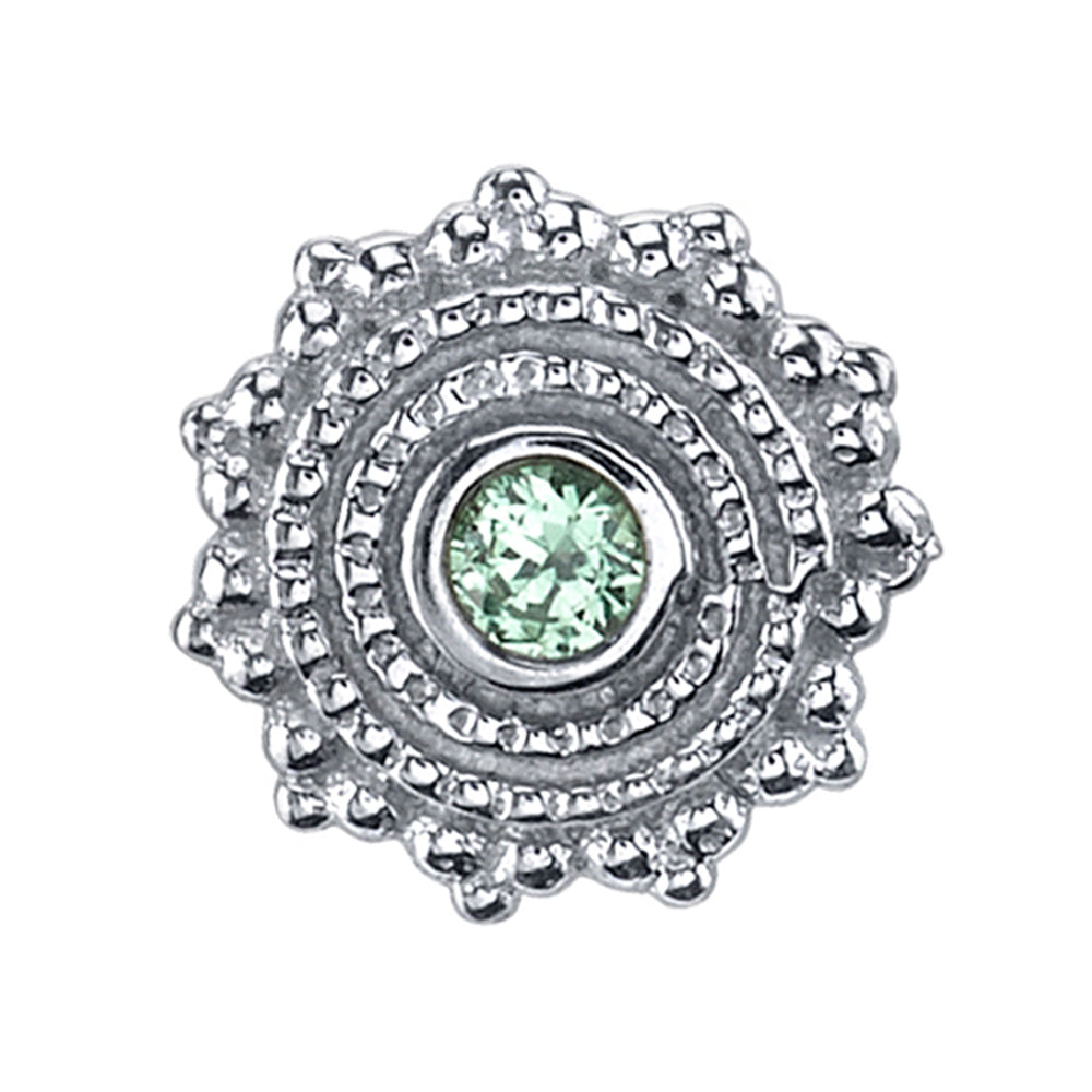 Round Afghan Threaded End in Gold with Seafoam Tourmaline