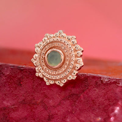 threadless: Round Afghan Pin in Gold with Chrysoprase