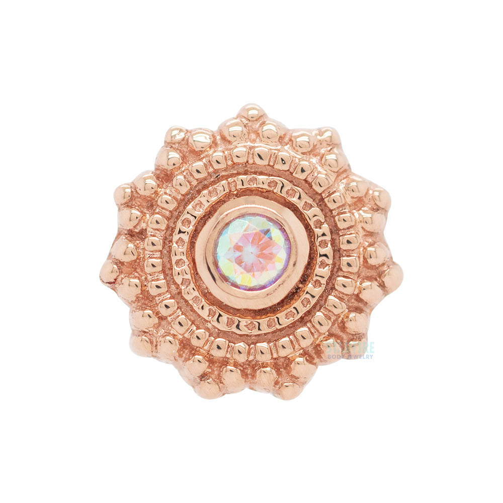 threadless: Round Afghan Pin in Gold with Mercury Mist Topaz
