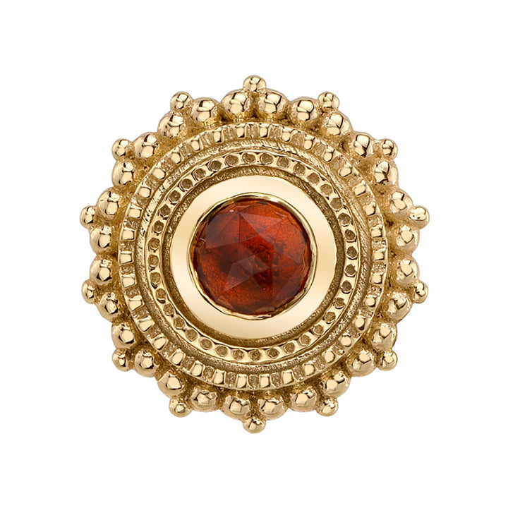 threadless: Round Afghan Pin in Gold with Rose Cut Madeira Citrine