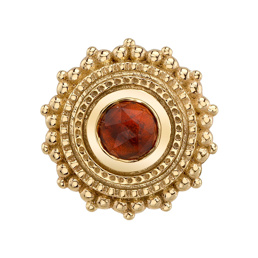 threadless: Round Afghan Pin in Gold with Rose Cut Madeira Citrine