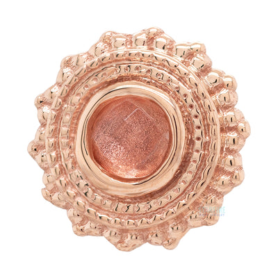 threadless: Round Afghan Pin in Gold with Rose Cut Oregon Sunstone