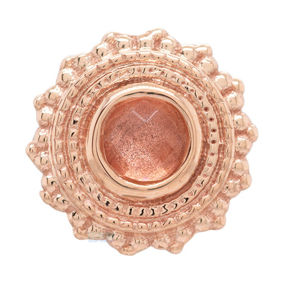 threadless: Round Afghan Pin in Gold with Rose Cut Oregon Sunstone