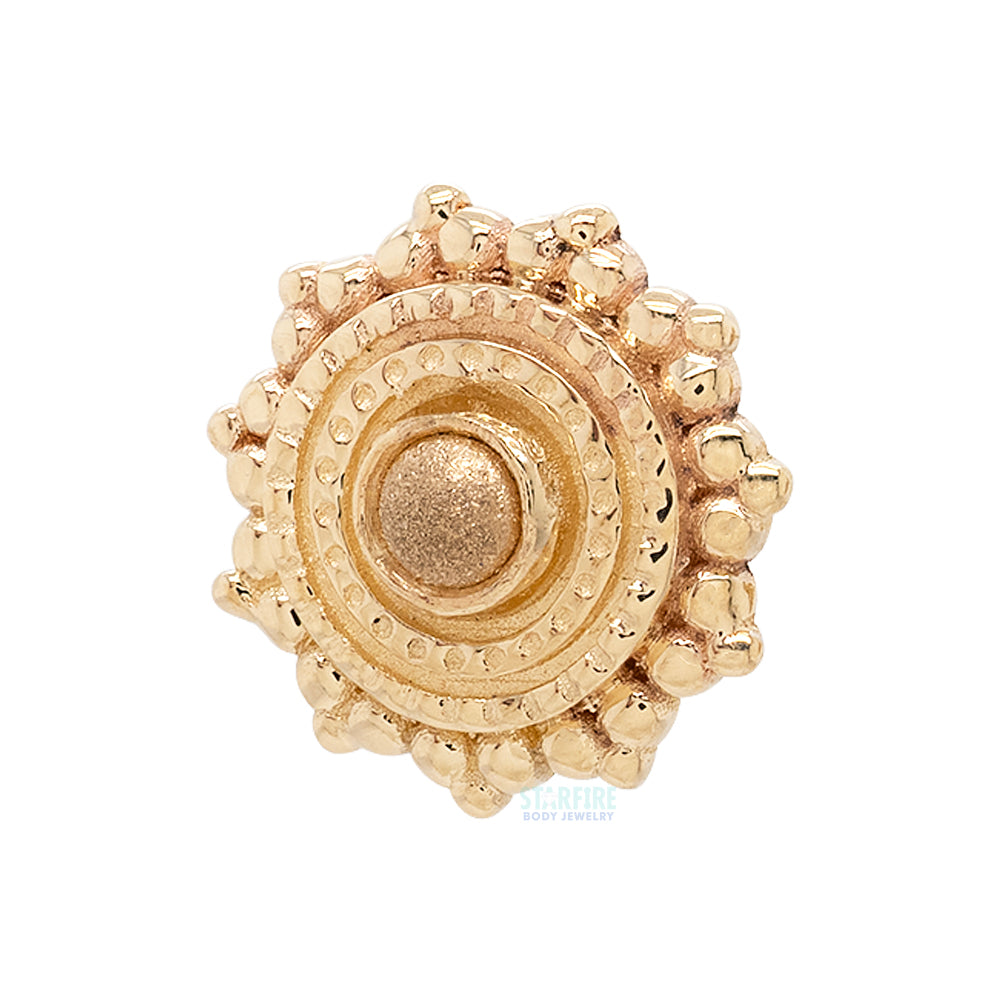threadless: Round Afghan Pin in Gold & Platinum with Sandblasted Gold Bead
