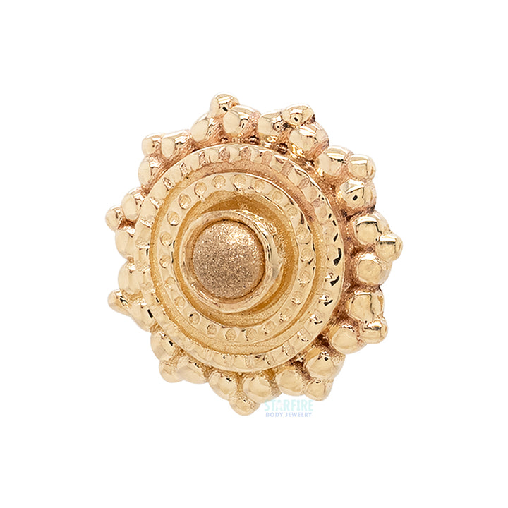 threadless: Round Afghan Pin in Gold & Platinum with Sandblasted Gold Bead