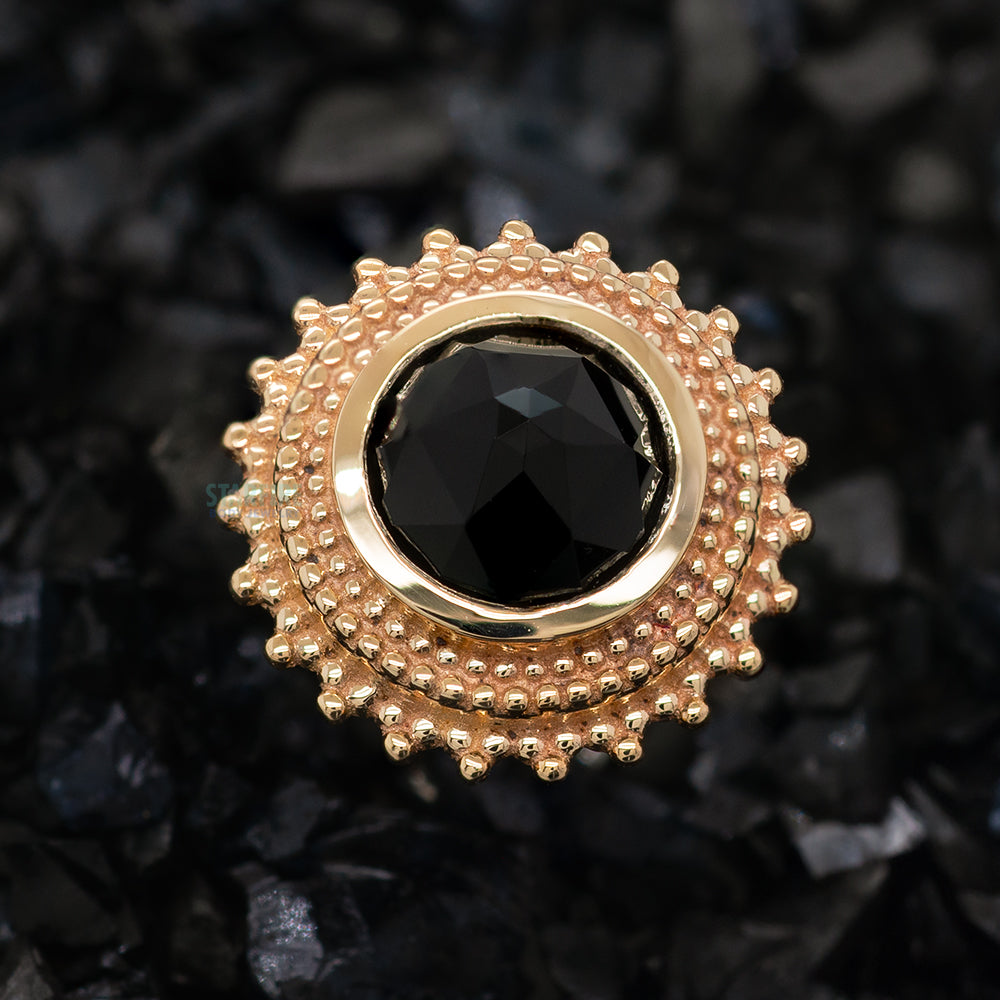 Threaded Vision BVLA - Body Vision Round Afghan Threaded End in Gold with Rose Cut Onyx ...
