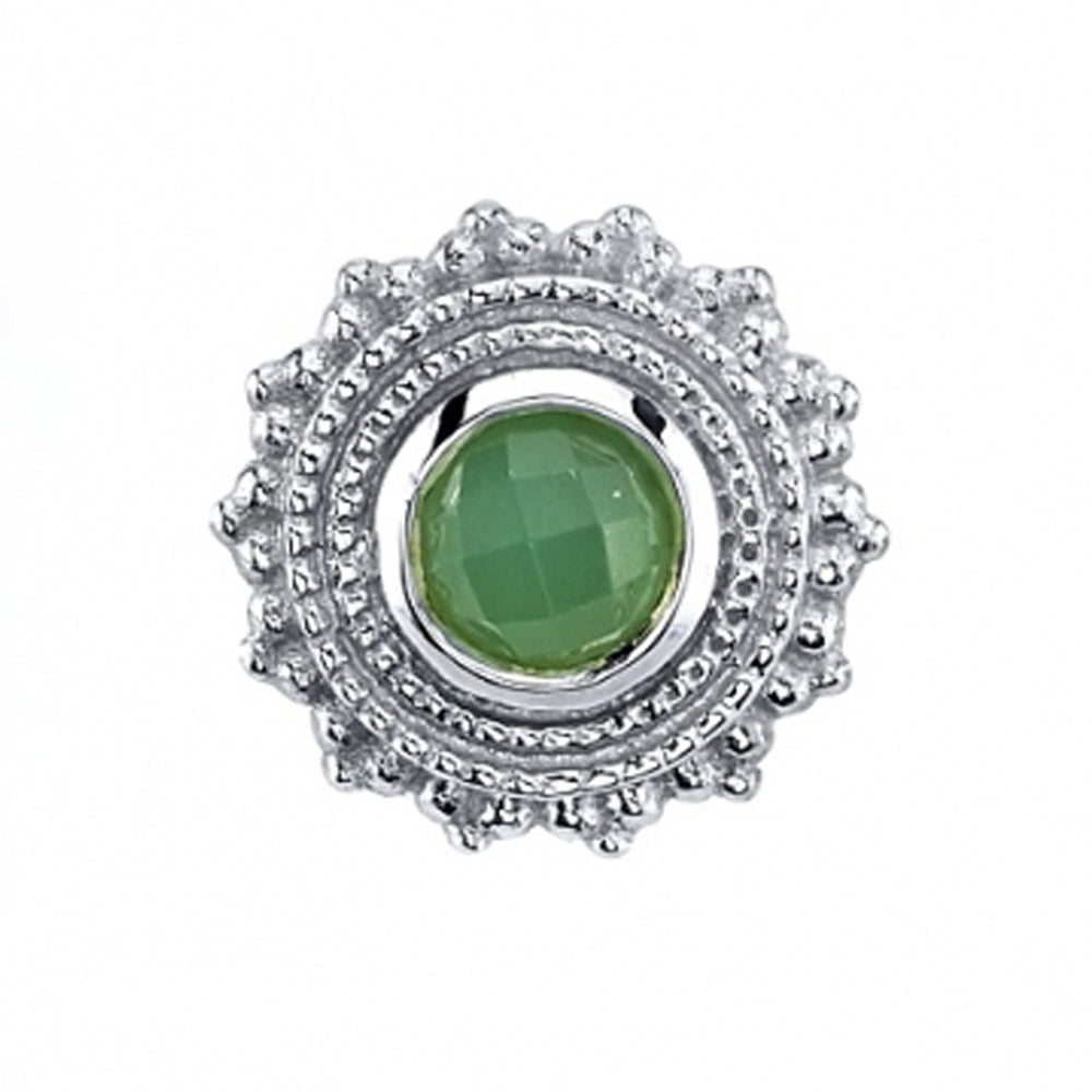 threadless: Round Afghan Pin in Gold with Rose Cut Chrysoprase