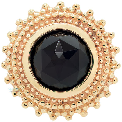 threadless: Round Afghan Pin in Gold with Rose Cut Onyx