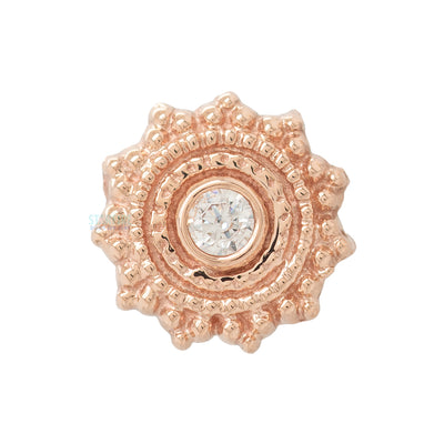 Round Afghan Threaded End in Gold with White CZ