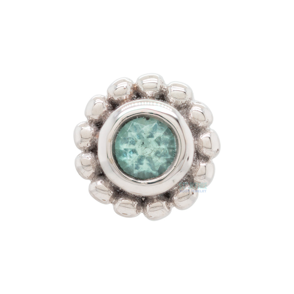 Beaded "Raine" Threaded End in Gold with Mint Beryl