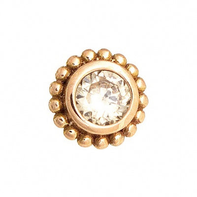 Beaded "Raine" Threaded End in Gold with Champagne Sapphire