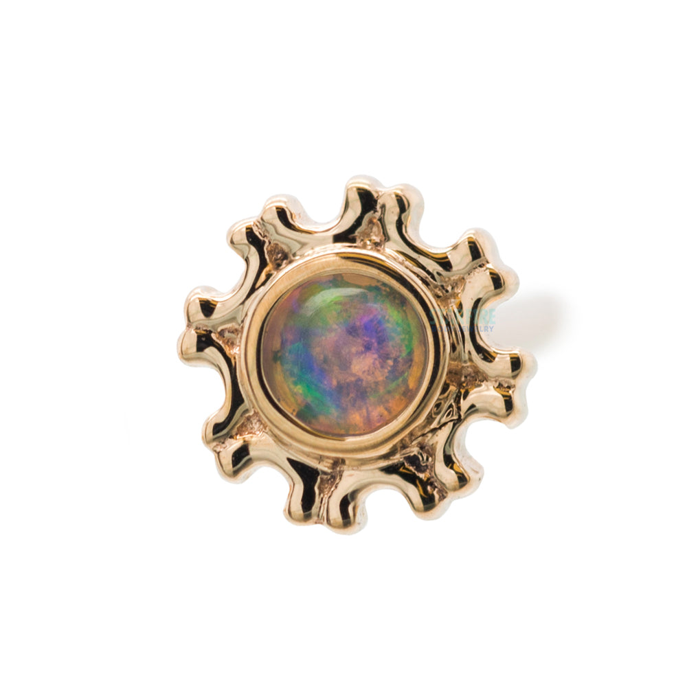 "Firenze" Nostril Screw in Gold & Platinum with Genuine White Opal