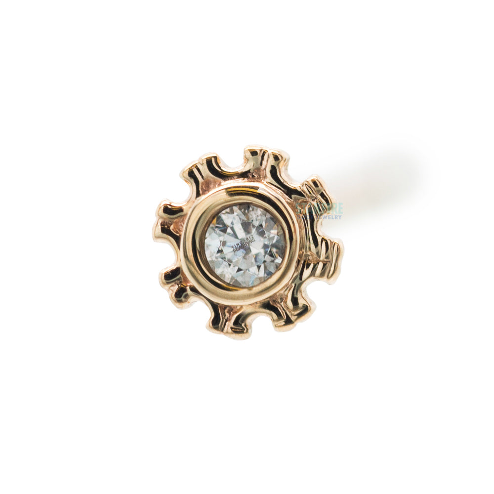 "Firenze" Nostril Screw in Gold & Platinum with White CZ