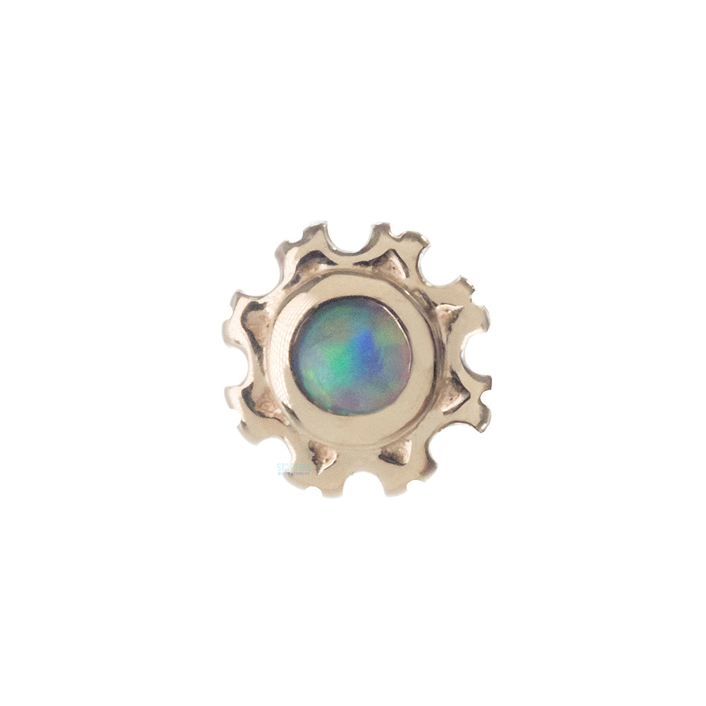 "Firenze" Threaded End in Gold with Genuine White Opal