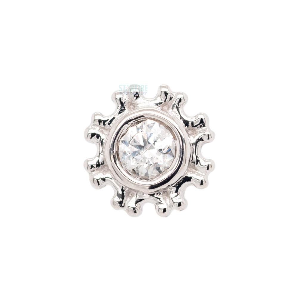 threadless: "Firenze" Pin in Gold & Platinum with White CZ