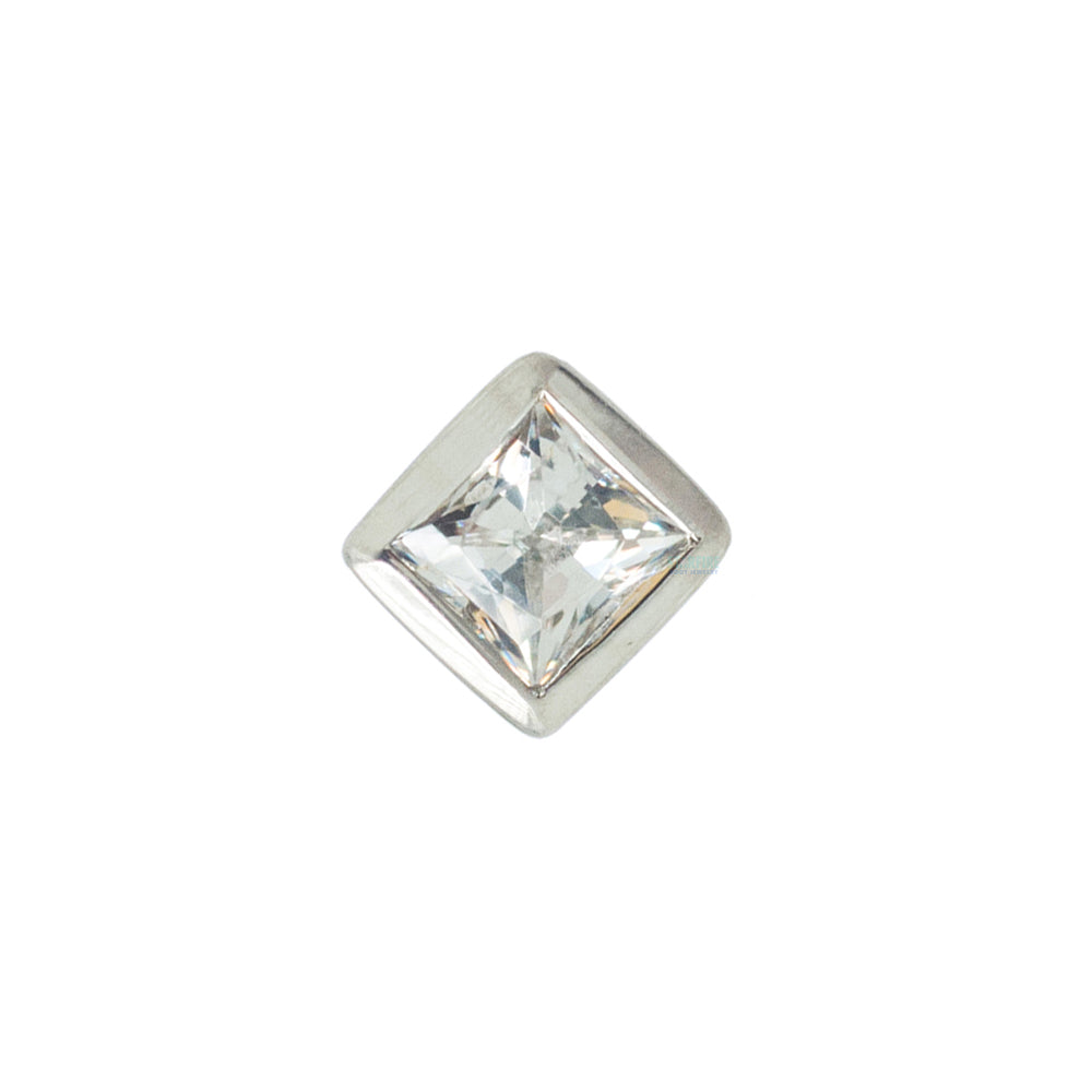 Princess Bezel Nostril Screw in Gold with CZ