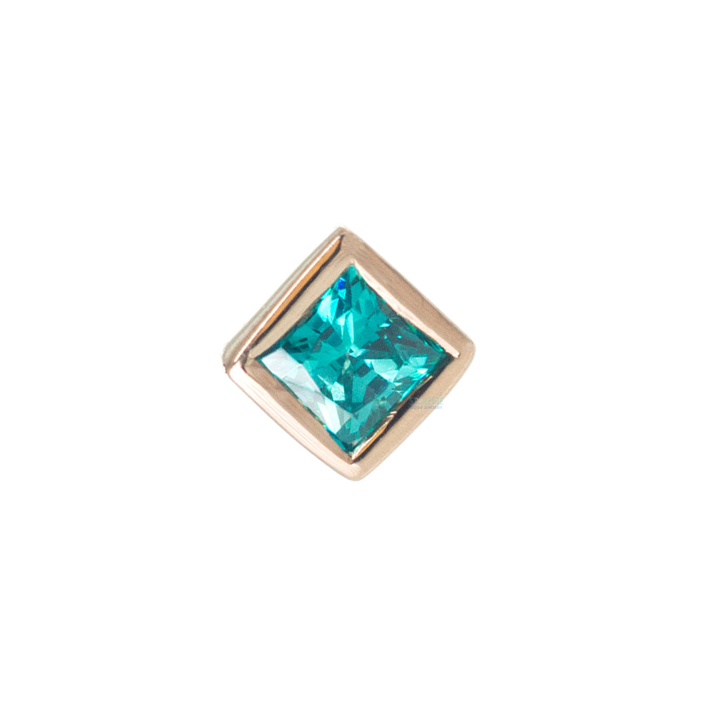 Princess Bezel Nostril Screw in Gold with CZ