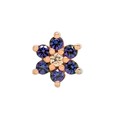 threadless: Flower #2 Pin in Gold with Mystic Topaz & Champagne CZ