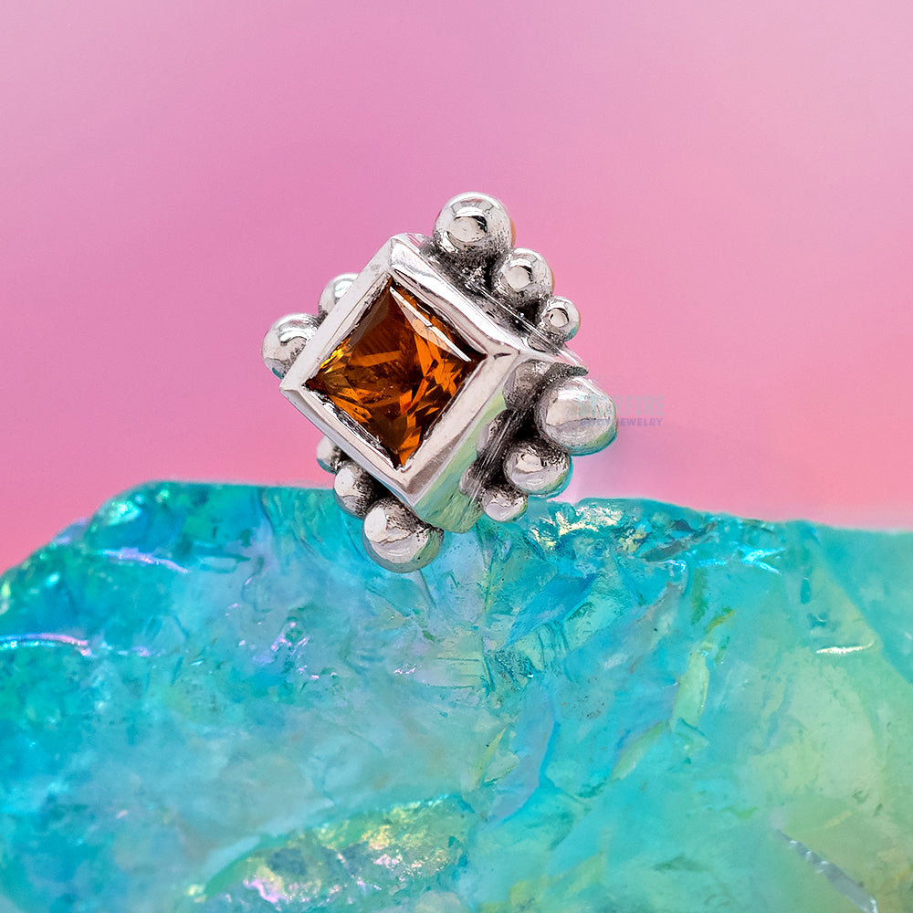 Beaded Princess Threaded End in Gold with Citrine