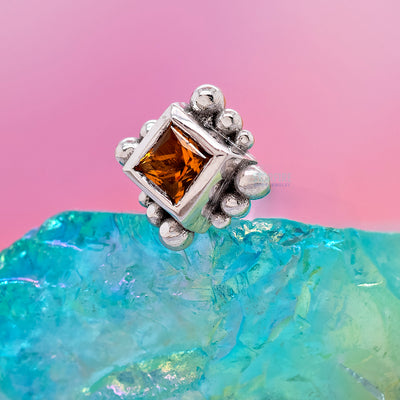 Beaded Princess Threaded End in Gold with Citrine