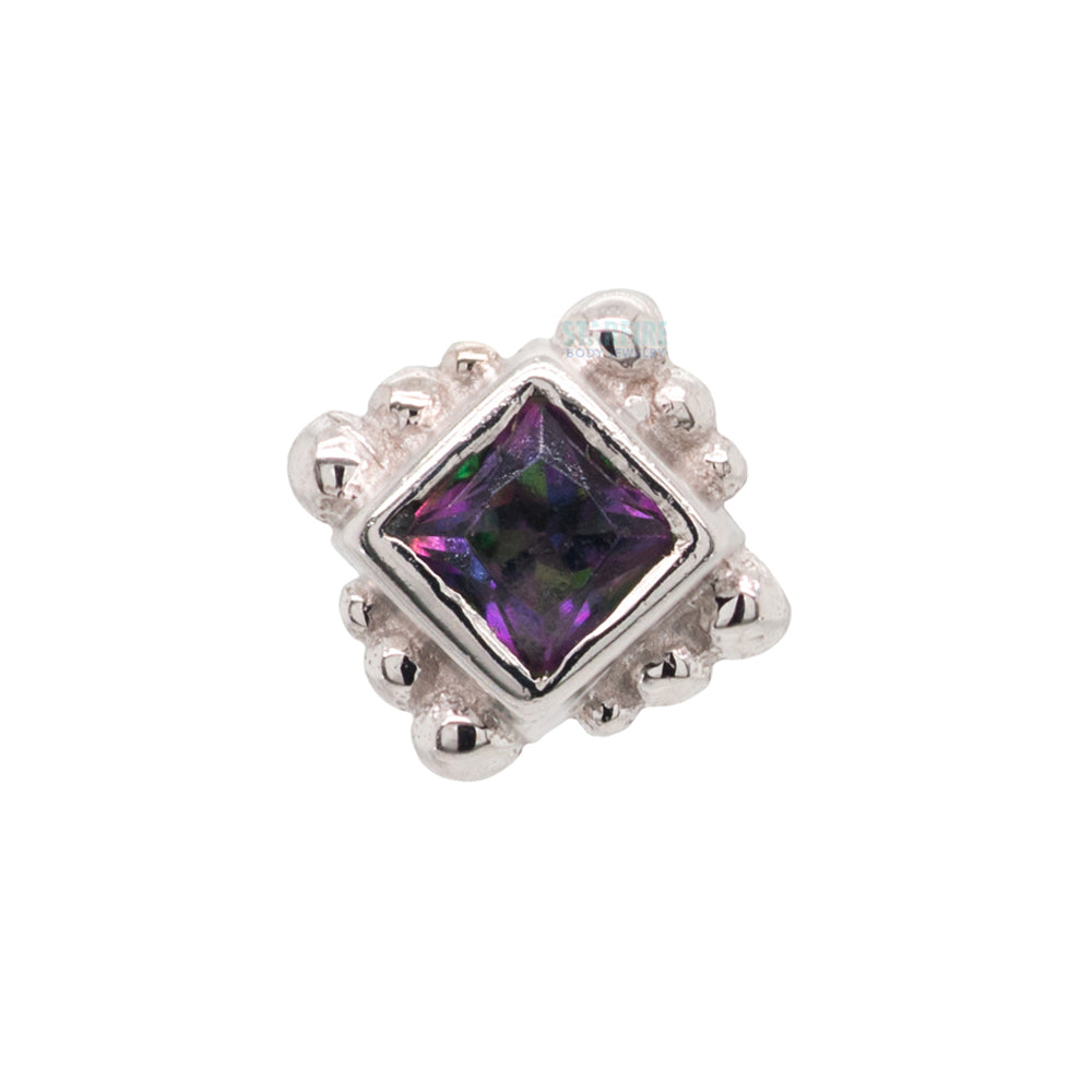 Beaded Princess Threaded End in Gold with Mystic Topaz