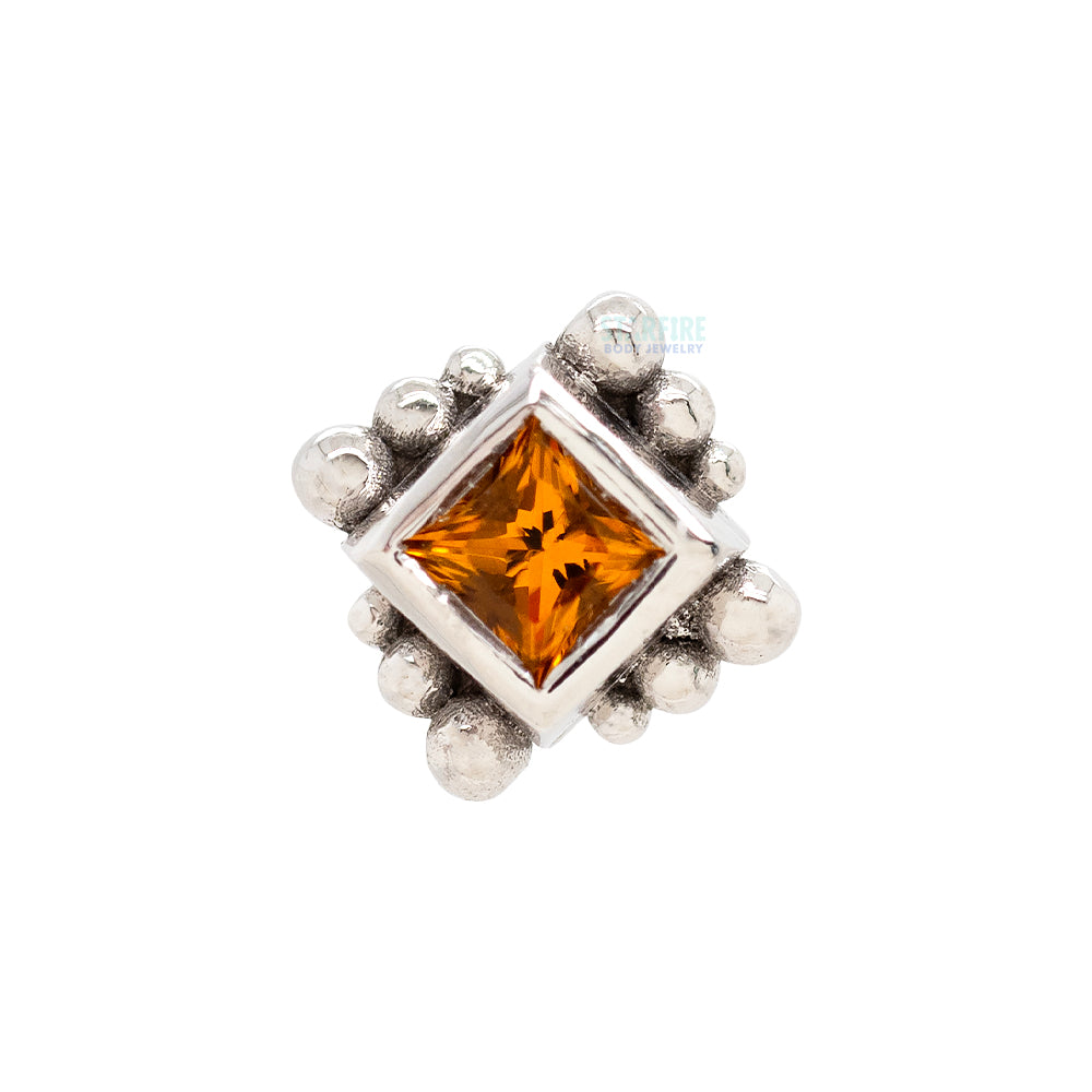 Beaded Princess Threaded End in Gold with Citrine