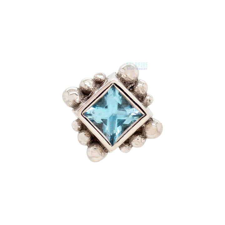 Beaded Princess Threaded End in Gold with Swiss Blue Topaz