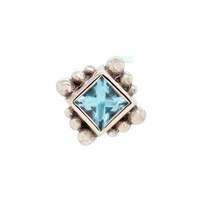 Beaded Princess Threaded End in Gold with Swiss Blue Topaz