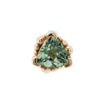 Beaded Trillion Threaded End in Gold with Seafoam Tourmaline