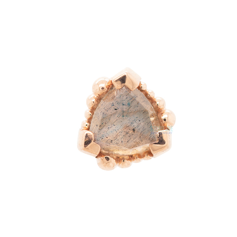 threadless: Beaded Trillion with Rose Cut Labradorite Pin in Gold