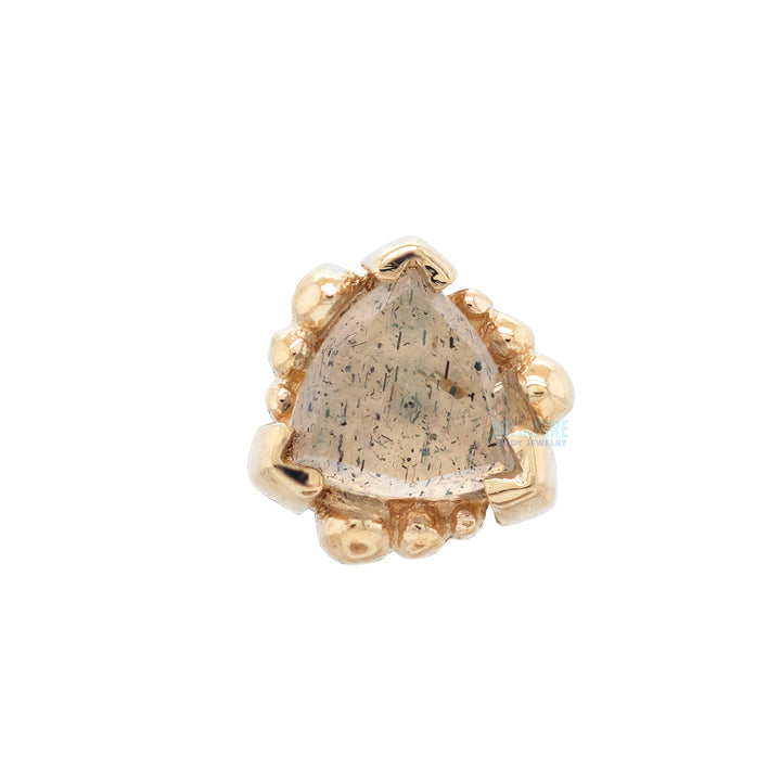threadless: Beaded Trillion with Rose Cut Labradorite Pin in Gold