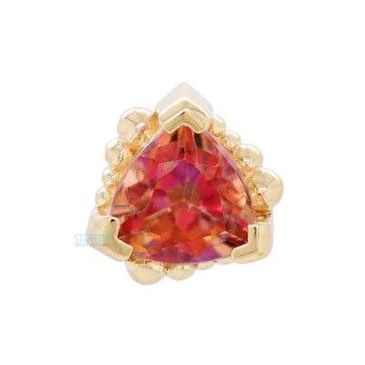Beaded Trillion Threaded End in Gold with Anastasia Topaz