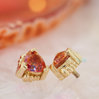 Beaded Trillion Threaded End in Gold with Anastasia Topaz