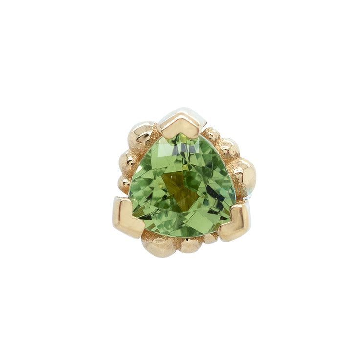 Beaded Trillion Threaded End in Gold with Seafoam Tourmaline