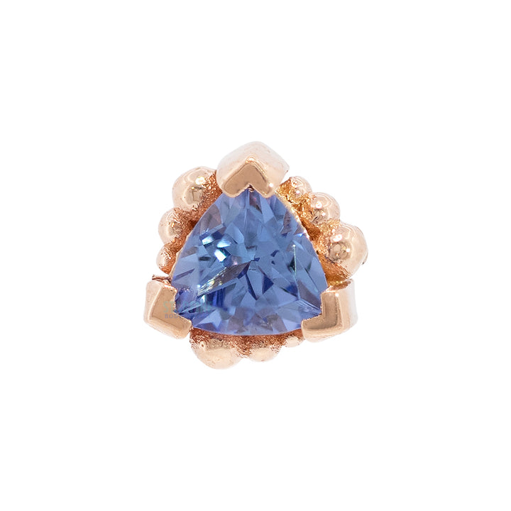 threadless: Beaded Trillion with Tanzanite Pin in Gold