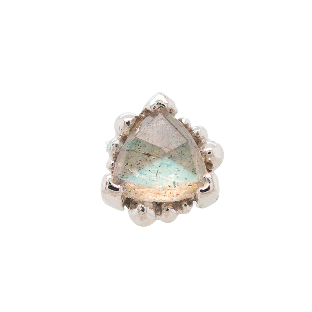 threadless: Beaded Trillion with Rose Cut Labradorite Pin in Gold